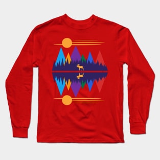 Moose In The Moonlight Long Sleeve T-Shirt